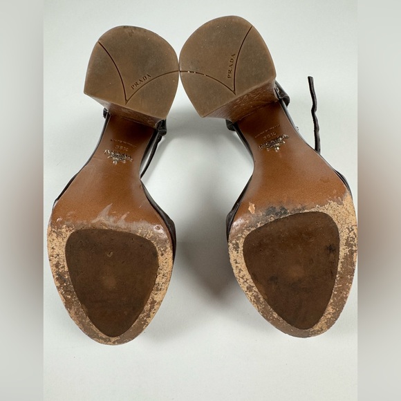 Prada platform sandals, beautiful brown color, authentic w/ 2 Prada dust bags - Picture 13 of 13